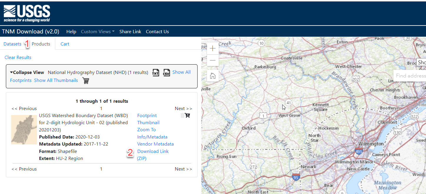 Downloading watershed boundary data