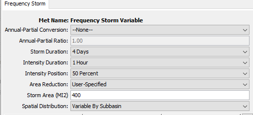 Incomplete frequency storm Component Editor