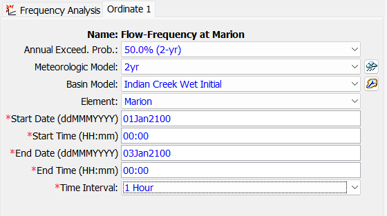 Defining the Ordinate 1 parameters