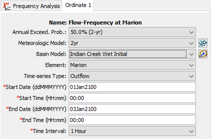 Defining the Ordinate parameters