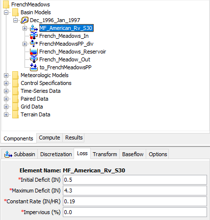 Deficit and Constant Loss Rate Component Editor