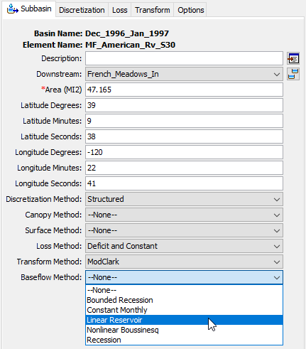 Selecting the Linear Reservoir Baseflow Method Selecting the Linear Reservoir Baseflow Method