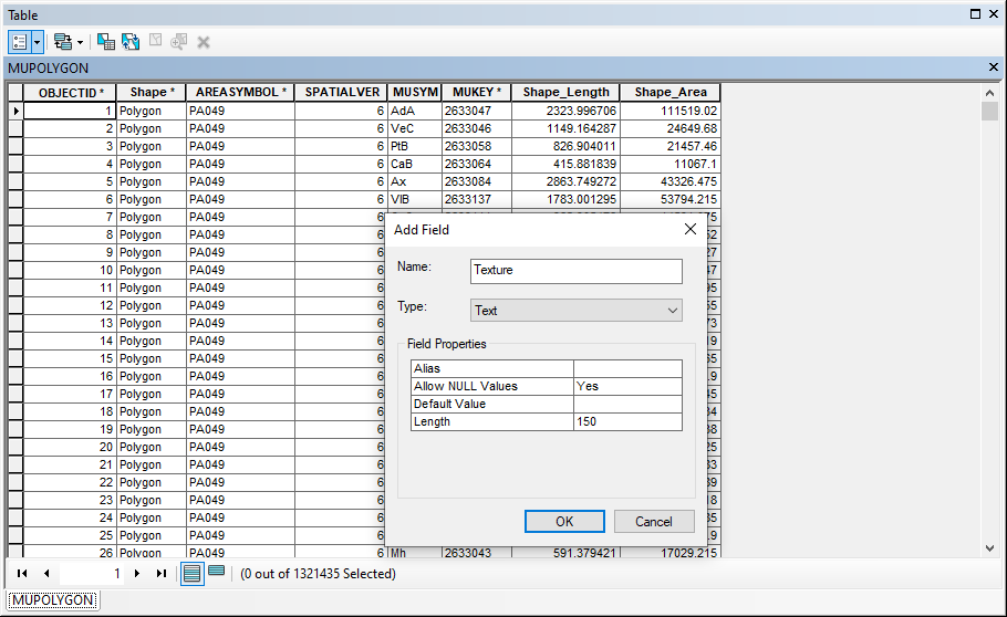 Adding Columns to Attribute Table