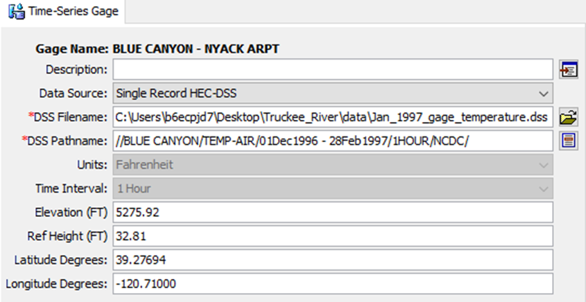 Temperature gage component editor