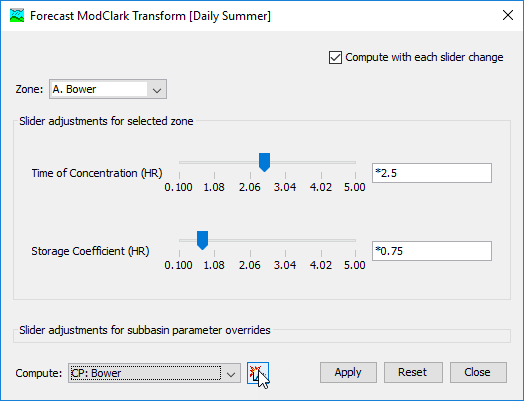 Using the slider adjustments editor.