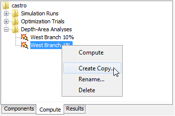 Copying a Depth-Area Analysis from the Watershed Explorer