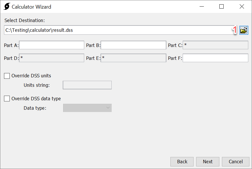 Selecting Destination file