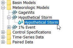A Meteorologic Model using the Hypothetical Storm Precipitation Method with one Component Editor for all subbasins