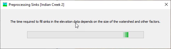 Indefinite progress bar for the Preprocess Sinks step.