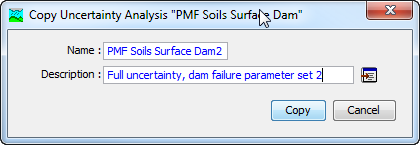 Creating a copy of an uncertainty analysis