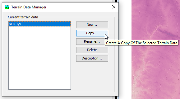 Creating a copy of a terrain data component from the Terrain Data Manager