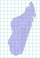 Island of Madagascar, UTM 38S, cells are 100 km square for illustration