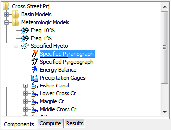 A Meteorologic Model using the Specified Pyranograph Shortwave Method with a Component Editor for all subbasins