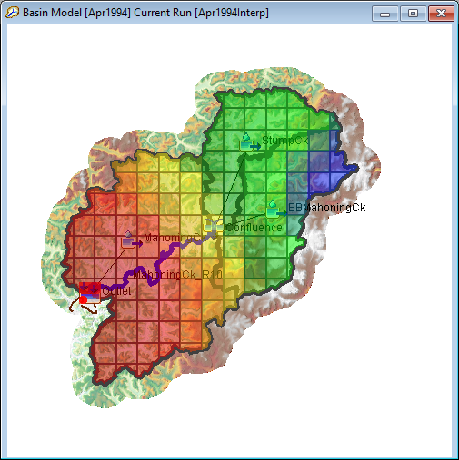 Results from an interpolated precipitation simulation