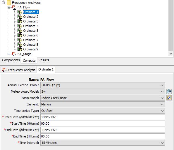 Frequency Analysis Compute Component Editor