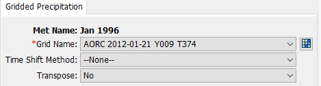 Precipitation Component Editor for the Gridded Precipitation Method