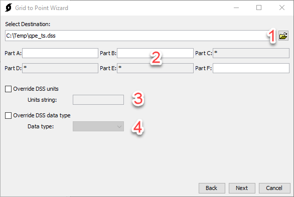 Selecting a Destination file