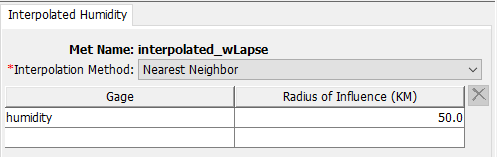 Interpolated Humidity Component Editor