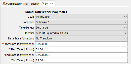 Setting a Minimization Goal in the Component Editor