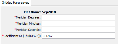 Component Editor for the Gridded Hargreaves Shortwave Method