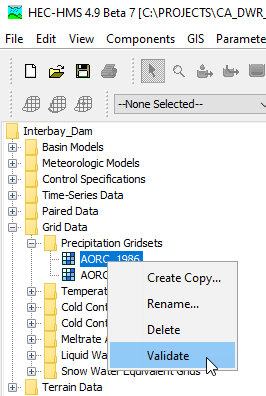 Validating a Precipitation Gridset