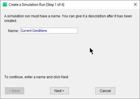 Create a Simulation Run wizard