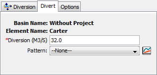 Specifying the constant diversion flowrate without using the optional annual adjustment pattern