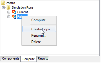 Copying a Simulation Run from the Watershed Explorer