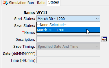 Starting the simulation using a save states file