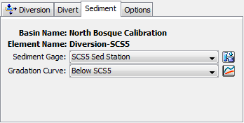 Specified Load Sediment Method Editor at a diversion element