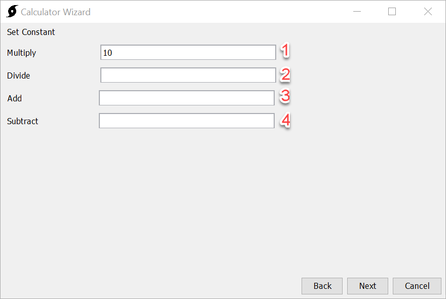 Setting the math operation to calculate