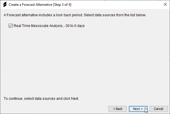 Third step of the Automated Forecast Wizard