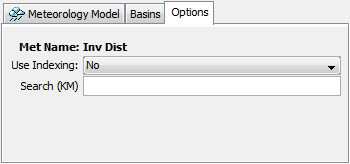 Selecting options for the Inverse Distance Precipitation Method