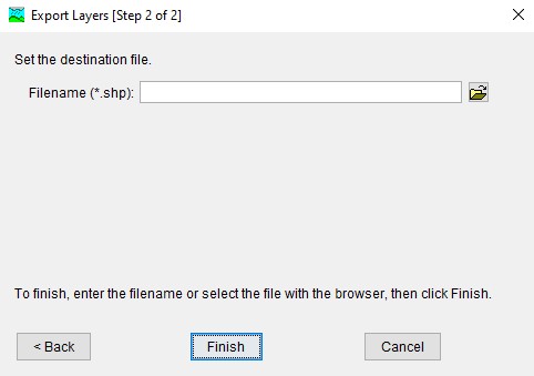 Specifying the destination file path for exporting layers