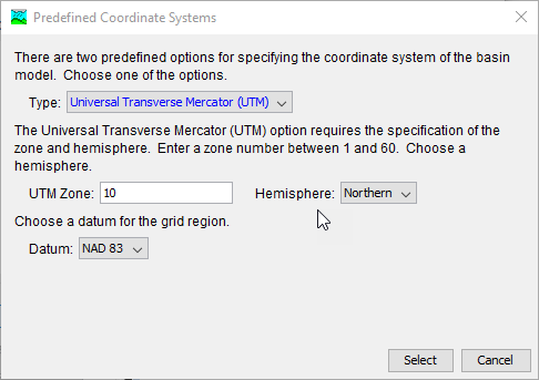 UTM specification.