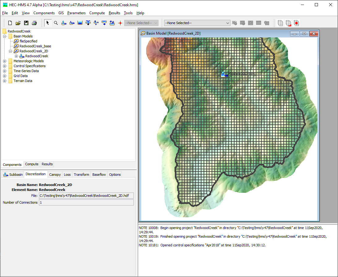 Unstructured Discretization illustrated in the Basin Model Map