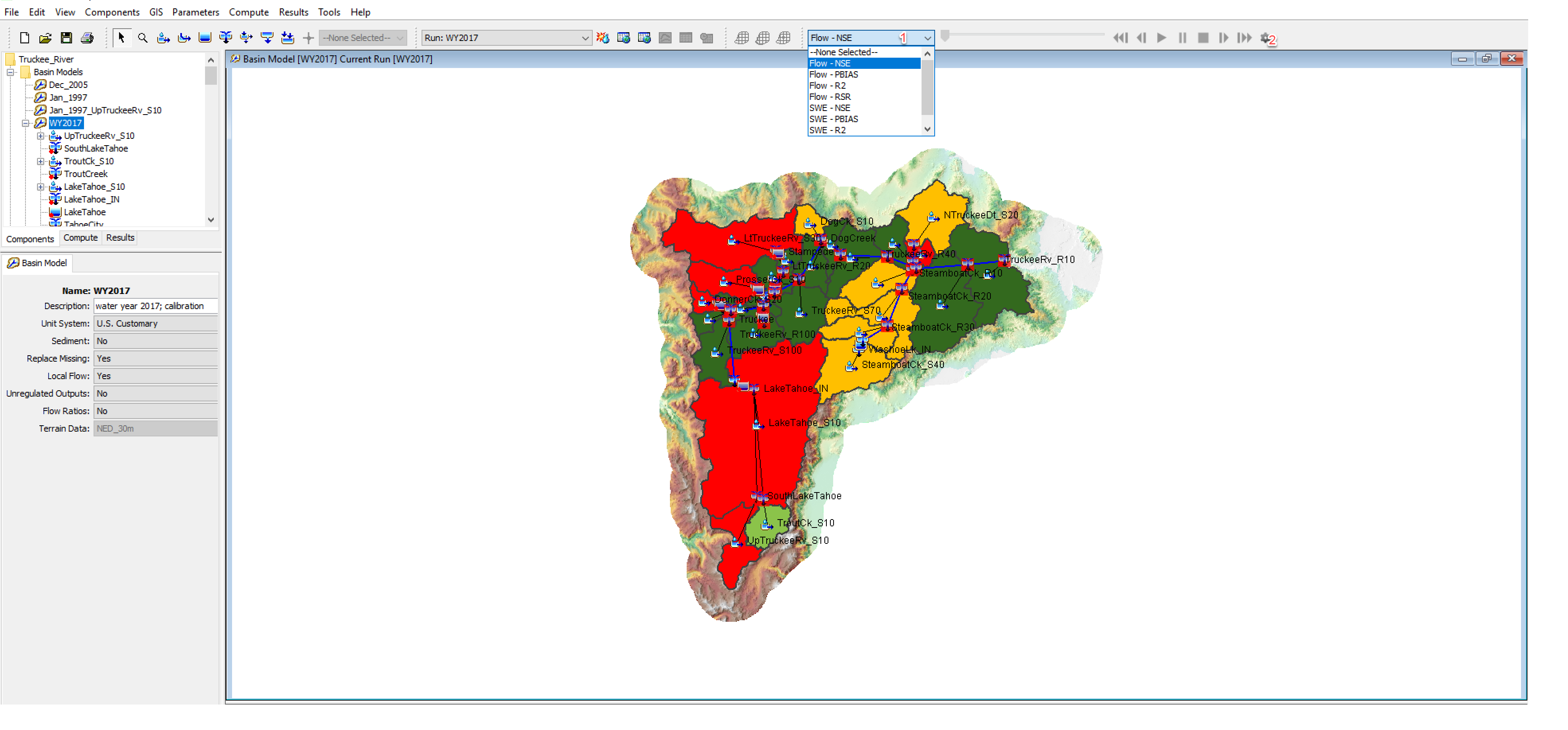 Choosing a Statistic Metric Variable to view Calibration Results