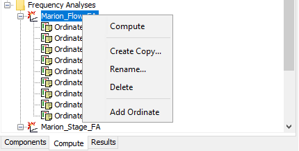 Frequency Analysis Compute Tab Copy, Rename, Delete