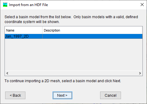 Selecting a Basin Model