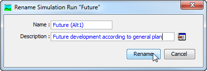 Renaming a Simulation Run