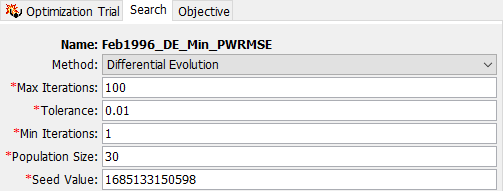 The Search tab of the Component Editor