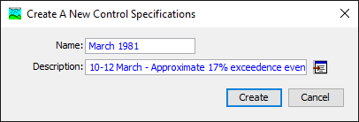 Figure 1. Creating new control specifications.