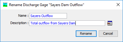 Figure 5.  Renaming a time-series gage.