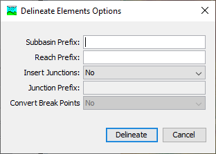 Figure 16. Delineate Elements Options.