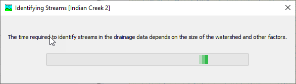 Figure 11. Indefinite progress bar for the Identify Streams step.