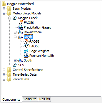 Figure 10. Click on a subbasin node to specify atmospheric variables.