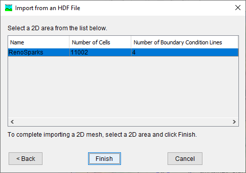 Figure 4.  Selecting a 2D Area