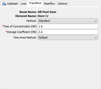 Figure 2. Clark Standard Method Component Editor