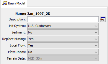 Figure 1. Basin Model Component Editor