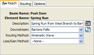 Figure 1. Reach component editor.